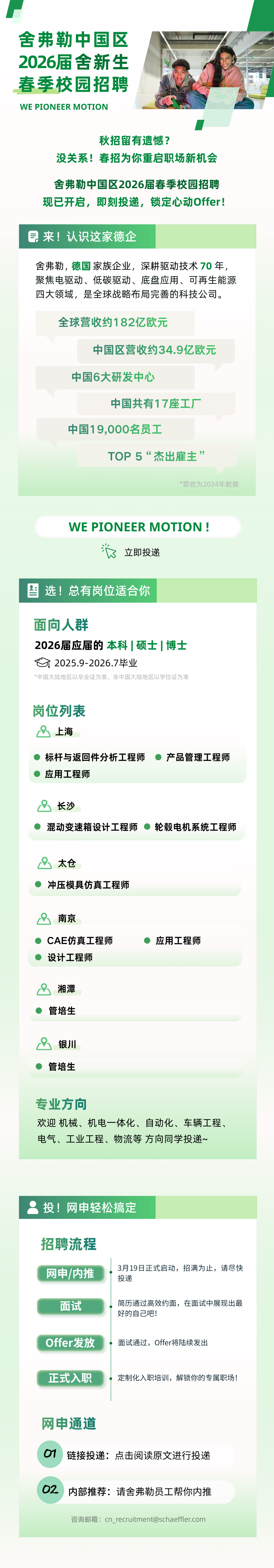 校招舍弗勒2026屆“舍新生”春季校園招聘啟動(dòng)